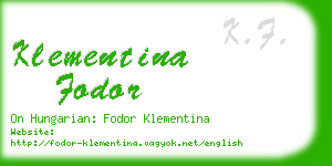 klementina fodor business card